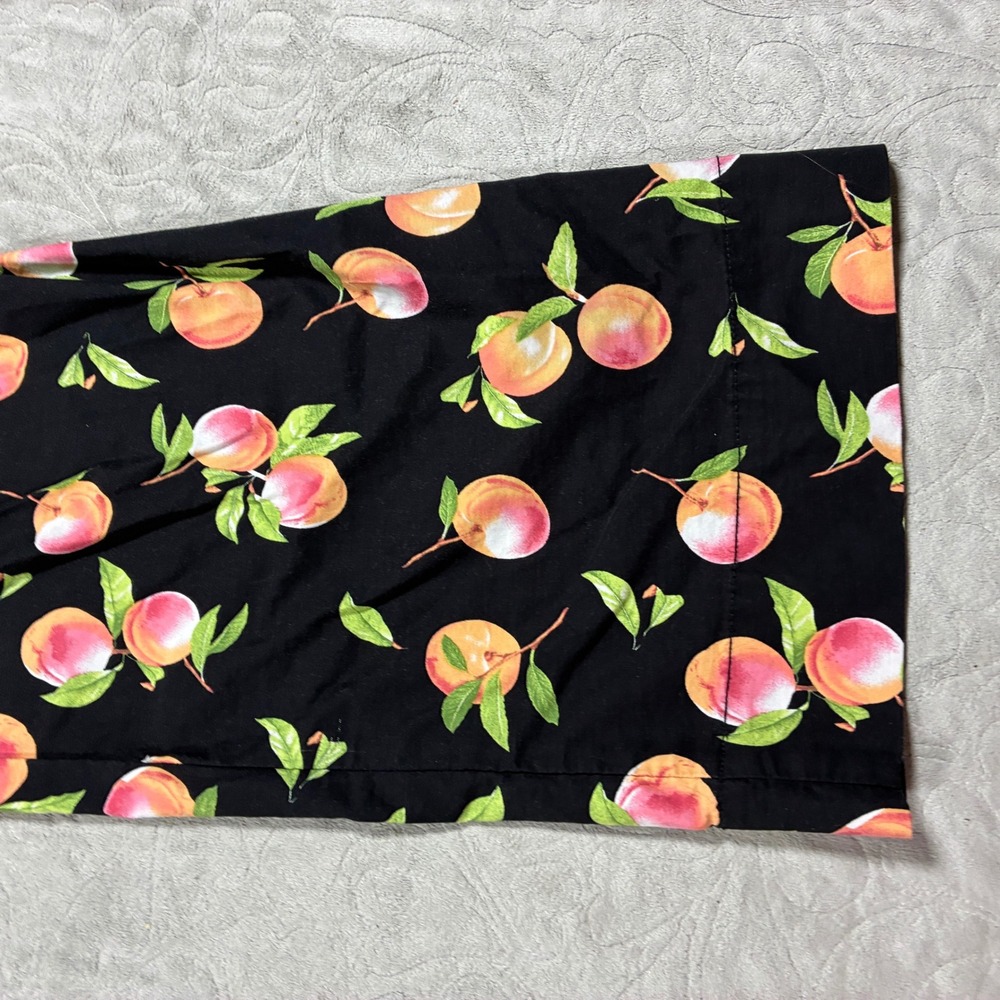 Anthropologie Maeve The Colette Peach Print Wide Leg Pants Size 26 Fruit - Picture 7 of 9